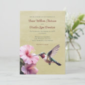 Hummingbird en Hibiscus bruiloft | Geel Kaart (Staand voorkant)