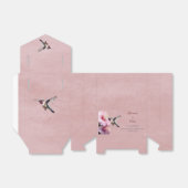 Hummingbird en Hibiscus bruiloft | Roze Bedankdoosjes (Uitgevouwen)