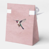 Hummingbird en Hibiscus bruiloft | Roze Bedankdoosjes (Achterkant)