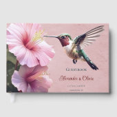 Hummingbird en Hibiscus bruiloft | Roze Gastenboek (Voorkant)