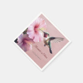Hummingbird en Hibiscus bruiloft | Roze Servet (Hoek)