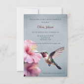 Hummingbird en Hibiscus-Vrijgezellenfeest | Blauw Kaart (Voorkant)