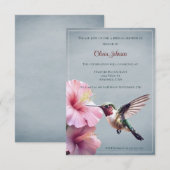 Hummingbird en Hibiscus-Vrijgezellenfeest | Blauw Kaart (Voorkant / Achterkant)