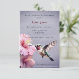 Hummingbird en Hibiscus Vrijgezellenfeest Paars Kaart