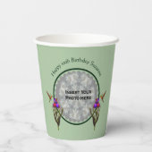 Hummingbird en Iris gepersonaliseerde foto verjaar Papieren Bekers (Achterkant)