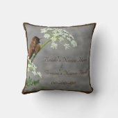Hummingbird en Queen Ann's Lace bruidskussen Kussen (Achterkant)