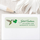 Hummingbird en Shamrock terug adreslabel Etiket (Insitu)