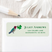 Hummingbird en Shamrock terug adreslabel Etiket (Insitu)