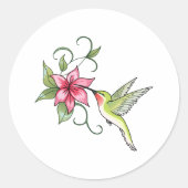 HUMMINGBIRD EN STROOM RONDE STICKER (Voorkant)