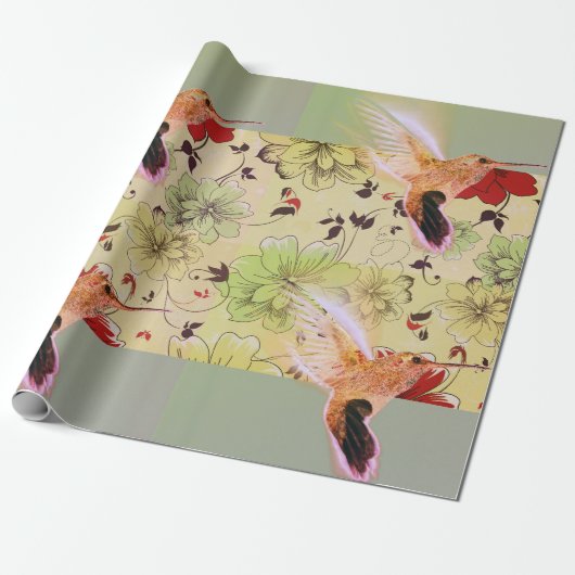 HUMMINGBIRD EN STROOMSTROMEN Papier voor onmiddell (Uitgerold)