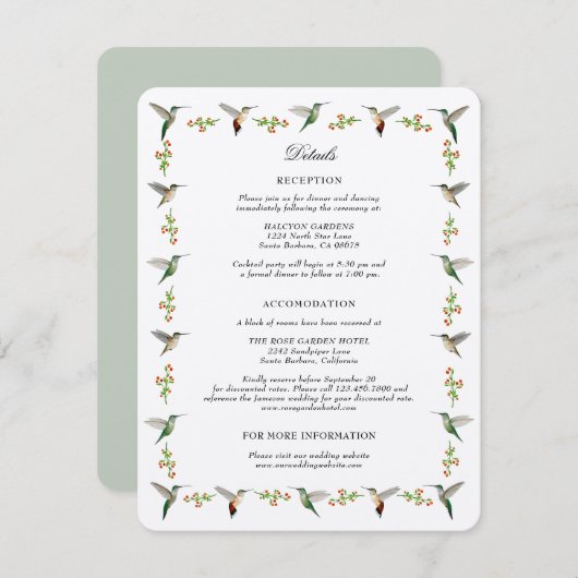 Hummingbird Enclosure Kaart (Voorkant / Achterkant)