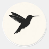 Hummingbird Envelope Seal Minimalist Silhouette Ronde Sticker (Voorkant)