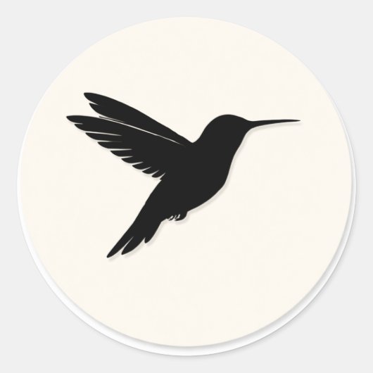 Hummingbird Envelope Seal Minimalist Silhouette Ronde Sticker (Voorkant)