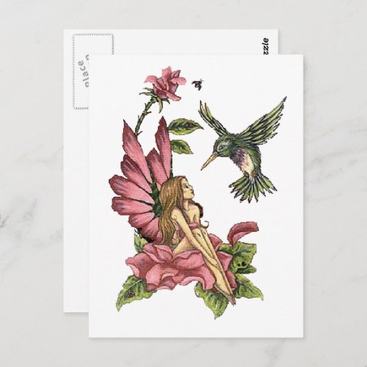 Hummingbird Fairy Briefkaart (Voorkant / Achterkant)