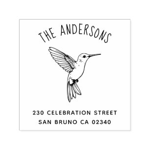 Hummingbird Family Adres Delicate Sweetness Zelfinktende Stempel