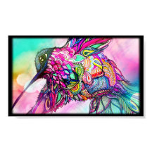 Hummingbird Fantasy Zen Art, helder en kleurrijk
