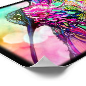 Hummingbird Fantasy Zen Art, helder en kleurrijk Poster (Hoek)