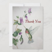 Hummingbird Flat Hartelijk dank Nota Waterverf Bedankkaart (Voorkant)