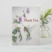 Hummingbird Flat Hartelijk dank Nota Waterverf Bedankkaart (Staand voorkant)