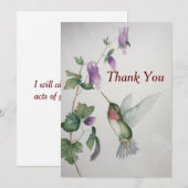 Hummingbird Flat Hartelijk dank Nota Waterverf Bedankkaart (Voorkant / Achterkant)