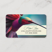 Hummingbird Flight Colorful Abstracte Elegant Bird Visitekaartje (Voorkant)