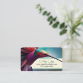 Hummingbird Flight Colorful Abstracte Elegant Bird Visitekaartje (Staand voorkant)