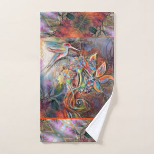 Hummingbird Flight Soft Pastels Art Bad Handdoek