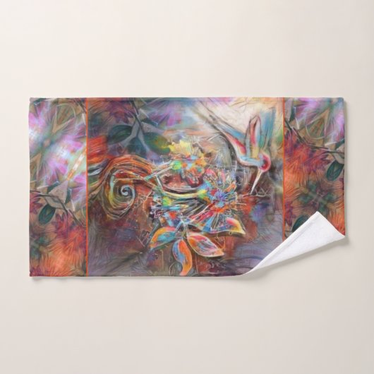 Hummingbird Flight Soft Pastels Art Bad Handdoek (Handdoek)