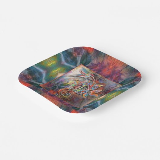 Hummingbird Flight Soft Pastels Art Papieren Bordje (Gebogen)