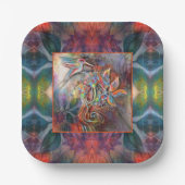 Hummingbird Flight Soft Pastels Art Papieren Bordje (Voorkant)