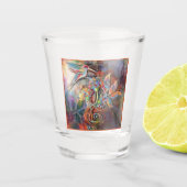 Hummingbird Flight Soft Pastels Art Shot Glas (Voorkant)