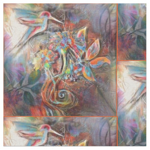 Hummingbird Flight Soft Pastels Art Stof
