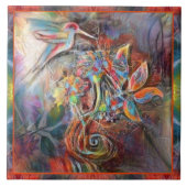 Hummingbird Flight Soft Pastels Art Tegeltje (Voorkant)