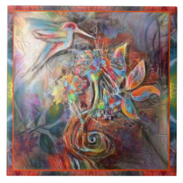 Hummingbird Flight Soft Pastels Art Tegeltje