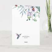 Hummingbird Floral aangepaste tekst bij elke geleg Kaart (Achterkant)