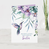 Hummingbird Floral aangepaste tekst bij elke geleg Kaart (Voorkant)