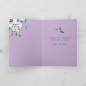 Hummingbird Floral aangepaste tekst bij elke geleg Kaart (Binnen)