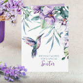 Hummingbird Floral aangepaste tekst bij elke geleg Kaart