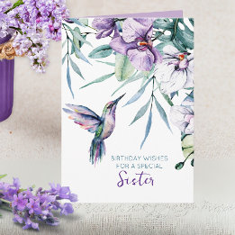 Hummingbird Floral aangepaste tekst bij elke geleg Kaart