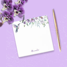 Hummingbird Floral Aangepaste tekst Post-it® Notes