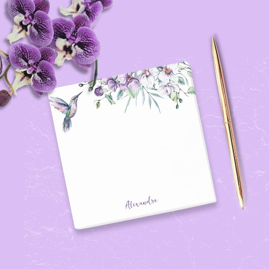Hummingbird Floral Aangepaste tekst Post-it® Notes