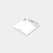 Hummingbird Floral Aangepaste tekst Post-it® Notes (Schuin)