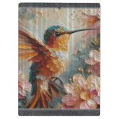 Hummingbird & Floral Art Clipboard – Textured  Klembord (Achterkant)