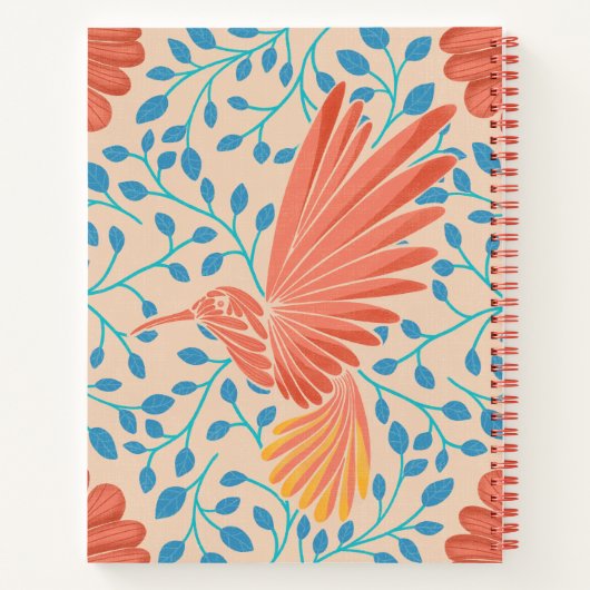 Hummingbird Floral Art Notitieboek (Achterkant)