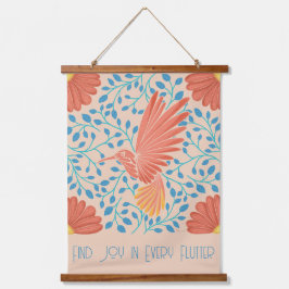 Hummingbird Floral Art Print Hangend Wandkleed