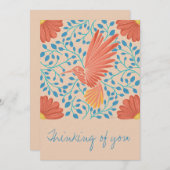 Hummingbird Floral Art Print Kaart (Voorkant / Achterkant)