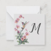 Hummingbird Floral Custom Initiaal Notitiekaartje (Voorkant)