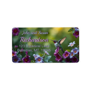 Hummingbird Floral Design Adres Label