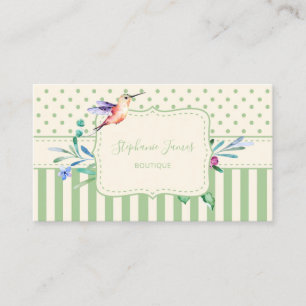  Hummingbird Floral en Stripes Boutique Visitekaartje