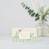 Hummingbird Floral en Stripes Boutique Visitekaartje (Staand voorkant)